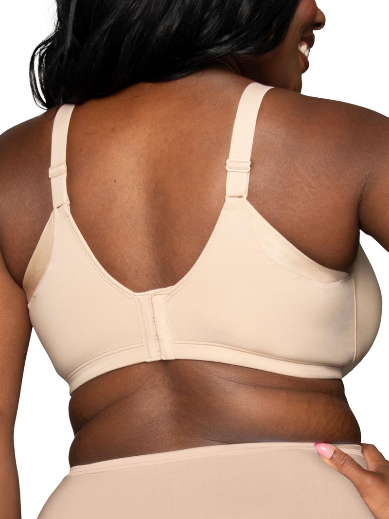 Vanity Fair Beauty Back Full Figure Wirefree Extended Side and Back Smoother Bra 71267, Damask Neutral, 36C - Image 3